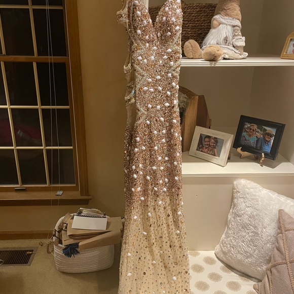 Champagne prom dress with cut outs - Picture 4 of 5